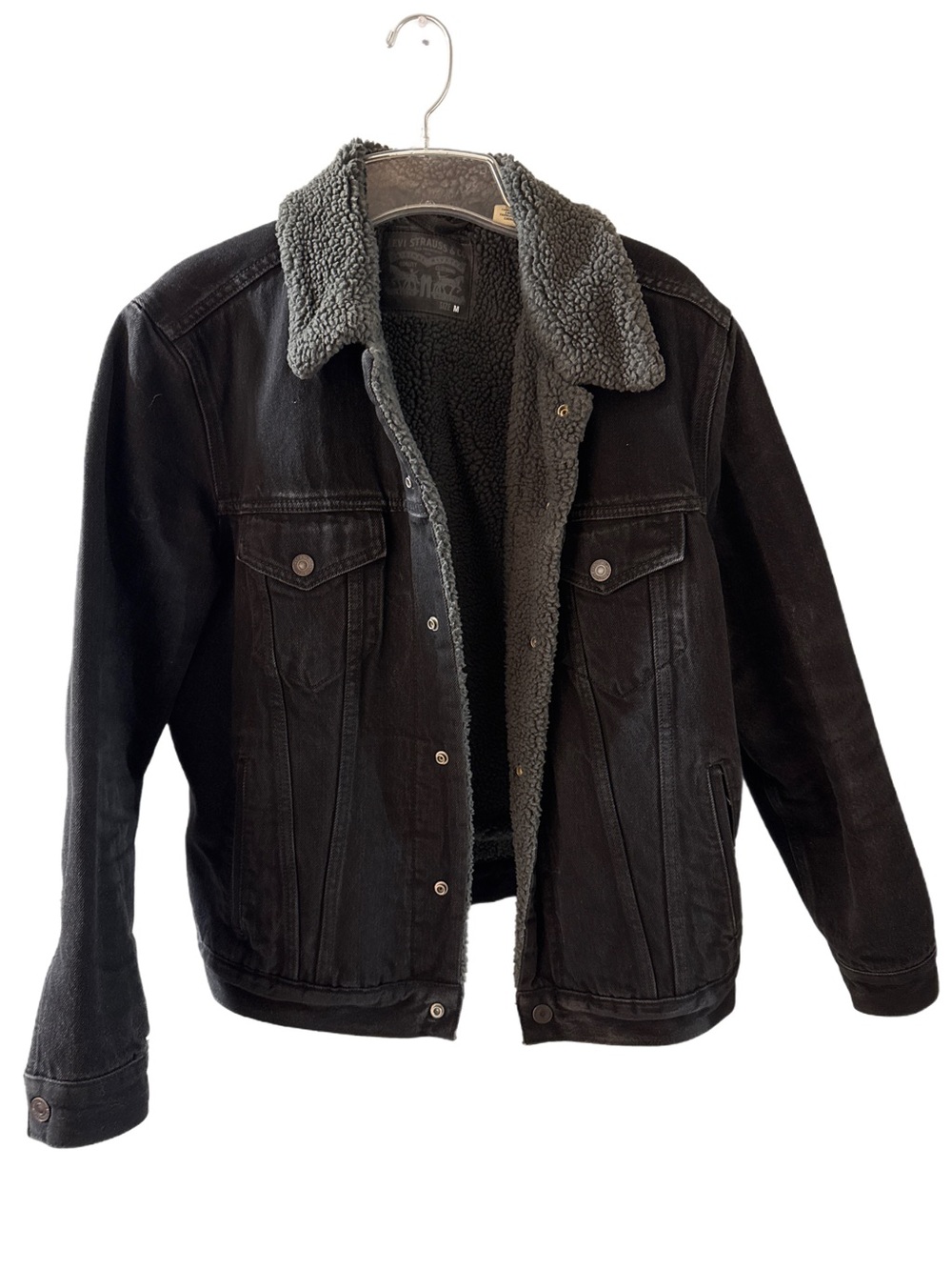 Levi’s Men's Sherpa-Lined Denim Jacket - Black